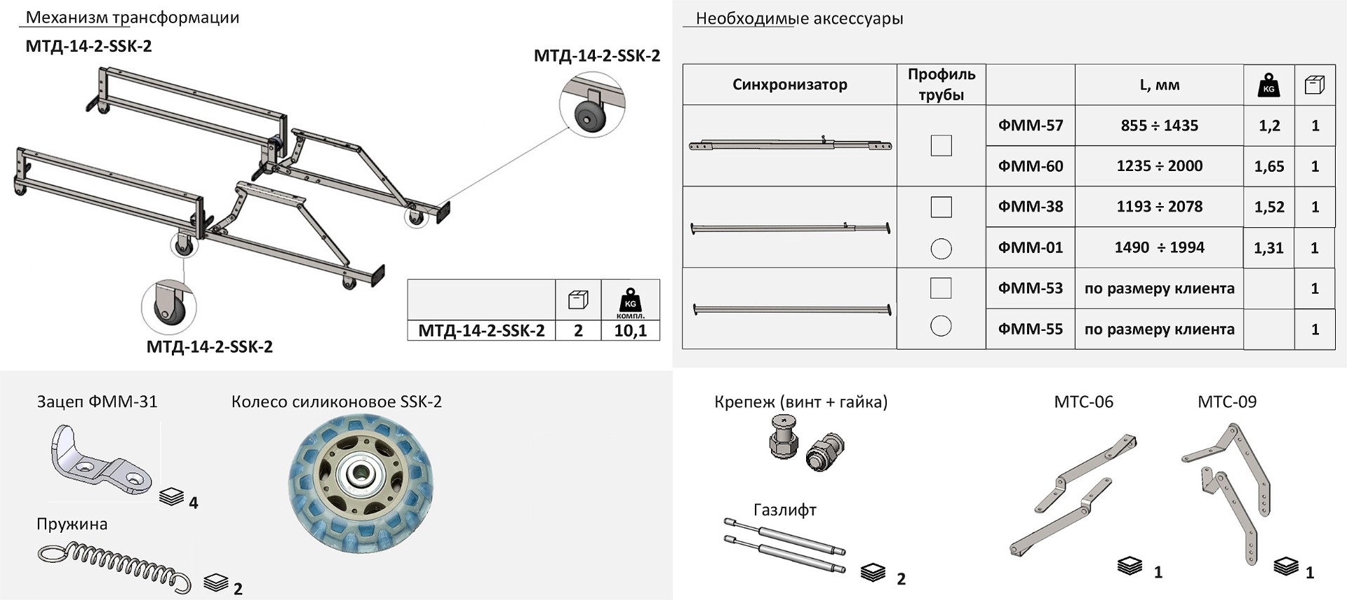Механизм СМ МТД 14 с SSK 2 без рамы