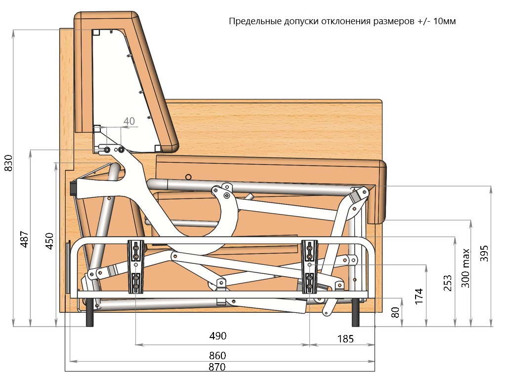 Механизм трансформации Отелло NEXT H18 180 с пруж матрасом 18 см