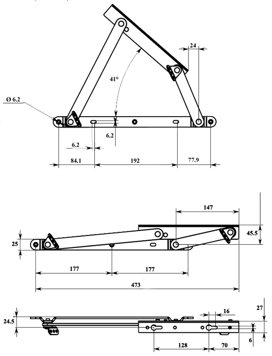 Механизм КК № 506 без пружин