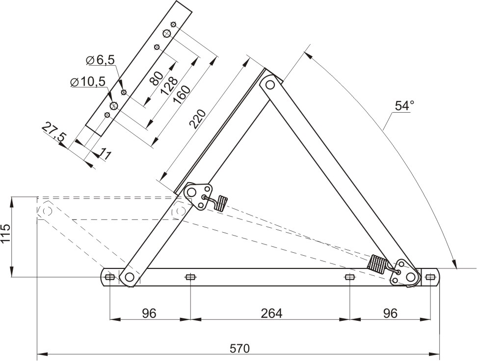 Механизм ОК № 498 цинк без пружин
