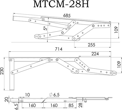 Механизм СМ МТСМ 28Н с пружинами 2 шт