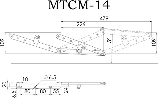 Механизм СМ МТСМ 14 с пружинами 2 шт